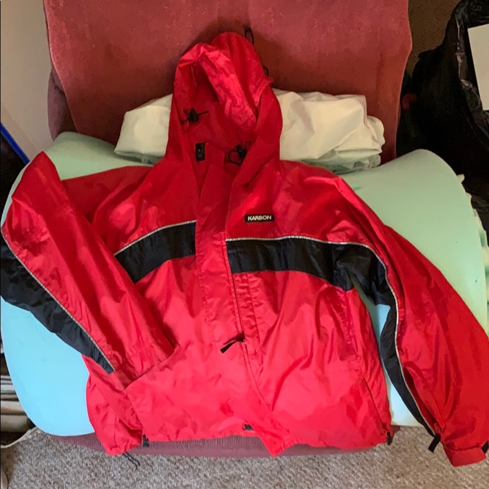 Red Karbon brand coat/wind breaker.